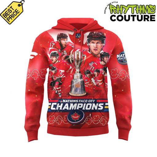 Canada Ice Hockey 4 Nations Face-Off 2025 Champions Red Hoodie