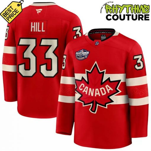 Canada 2025 4 Nations Face-Off Adin Hill #33 Red Premium Hockey Jersey