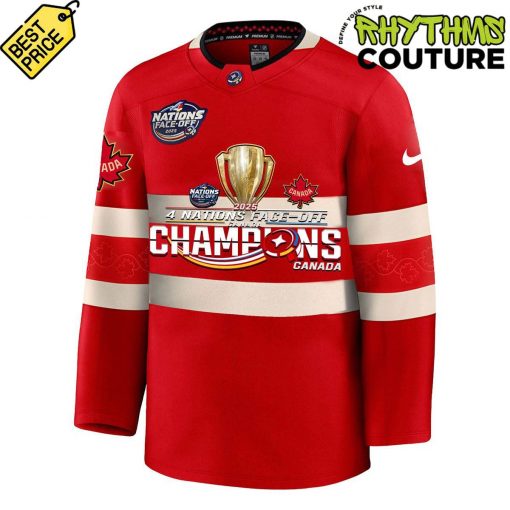 Canada Ice Hockey 4 Nations 2025 Face-Off Champions Hockey Jersey