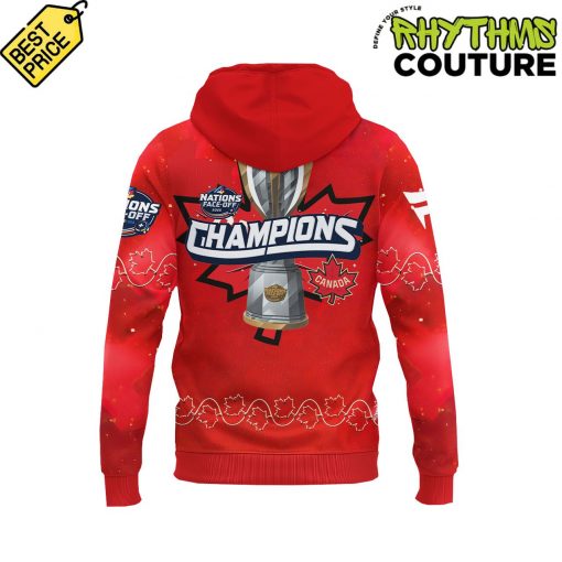 Canada Ice Hockey 4 Nations Face-Off 2025 Champions Red Hoodie