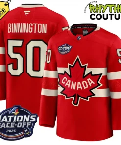 Canada Ice Hockey 4 Nation Face-Off Champions Jordan Binnington #50 Hockey Jersey