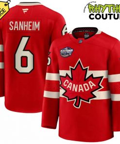 Canada 2025 4 Nations Face-Off Travis Sanheim #6 Red Premium Hockey Jersey