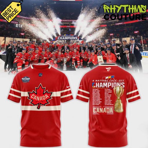 Canada 4 Nations 2025 Face-Off Champions Red Shirt