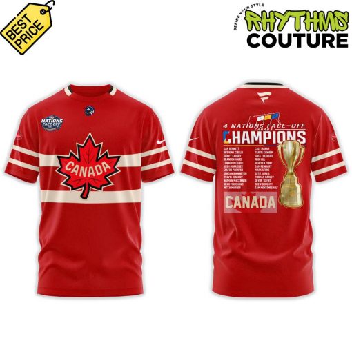 Canada 4 Nations 2025 Face-Off Champions Red Shirt