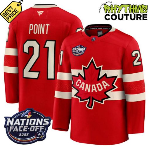 Canada Ice Hockey 4 Nation Face-Off Champions Brayden Point #21 Hockey Jersey