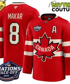 Canada Ice Hockey 4 Nation Face-Off Champions Cale Makar #8 Hockey Jersey