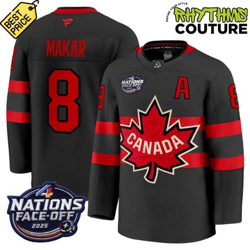 Canada Ice Hockey 4 Nation Face-Off Champions Cale Makar #8 Hockey Jersey