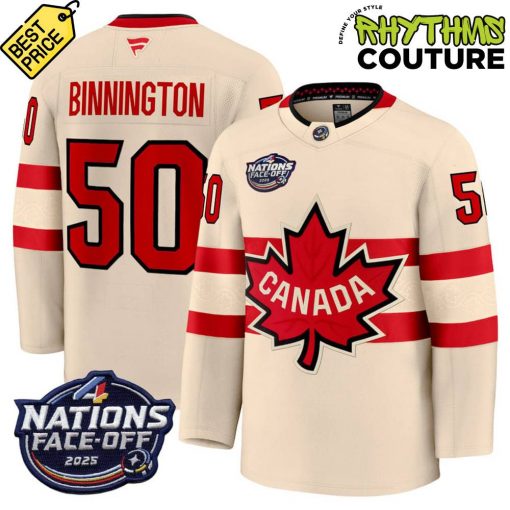 Canada Ice Hockey 4 Nation Face-Off Champions Jordan Binnington #50 Hockey Jersey