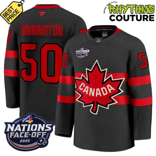 Canada Ice Hockey 4 Nation Face-Off Champions Jordan Binnington #50 Hockey Jersey