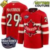 Canada Ice Hockey 4 Nation FaceOff Champions Nathan MacKinnon 29 Hockey Jersey