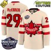 Canada Ice Hockey 4 Nation FaceOff Champions Nathan MacKinnon 29 Hockey Jersey