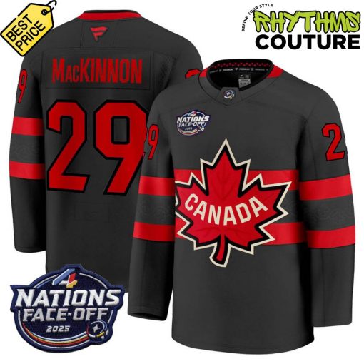 Canada Ice Hockey 4 Nation Face-Off Champions Nathan MacKinnon #29 Hockey Jersey