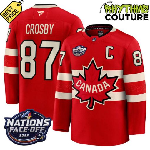 Canada Ice Hockey 4 Nation Face-Off Champions Sidney Crosby #87 Hockey Jersey