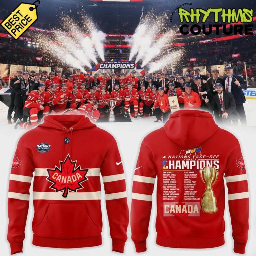 Canada National Ice Hockey Team 4 Nations 2025 Face-Off Champions Hoodie