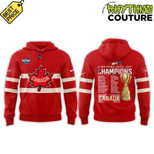 Canada National Ice Hockey Team 4 Nations 2025 Face-Off Champions Hoodie