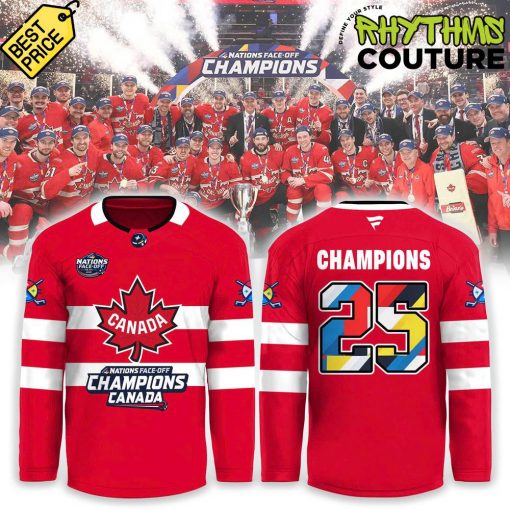 Canada National Ice Hockey Team 4 Nations 2025 Face-Off Champions Jersey