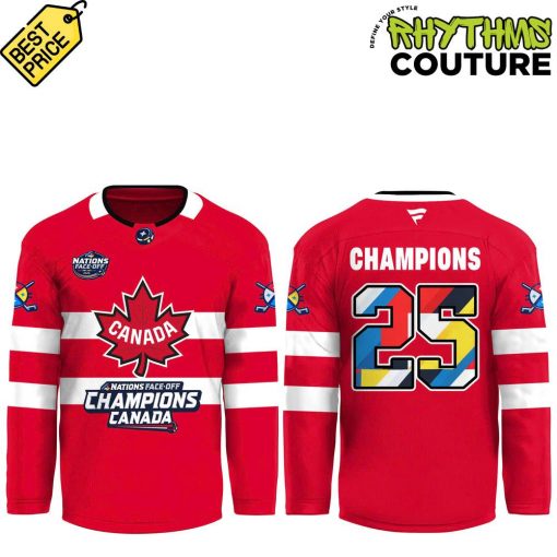 Canada National Ice Hockey Team 4 Nations 2025 Face-Off Champions Jersey