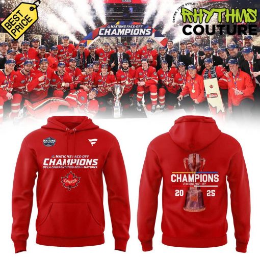 Canada National Ice Hockey Team 4 Nations 2025 Face-Off Champions Red Hoodie