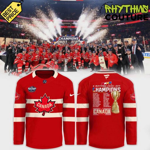 Canada National Ice Hockey Team 4 Nations Face-Off 2025 Champions Hockey Jersey