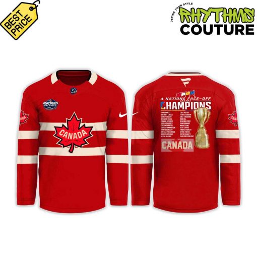 Canada National Ice Hockey Team 4 Nations Face-Off 2025 Champions Hockey Jersey