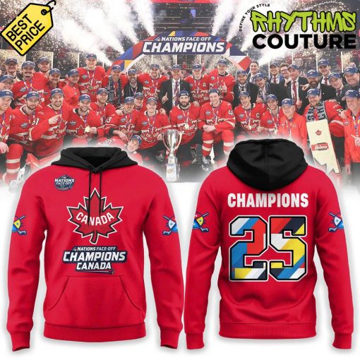 Canada National Ice Hockey Team 4 Nations Face-Off 2025 Champions Red Hoodie