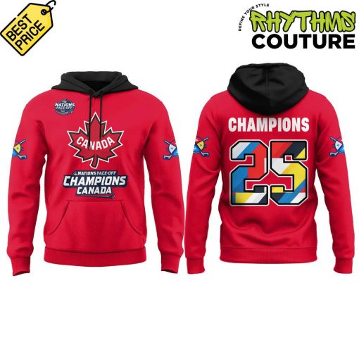 Canada National Ice Hockey Team 4 Nations Face-Off 2025 Champions Red Hoodie