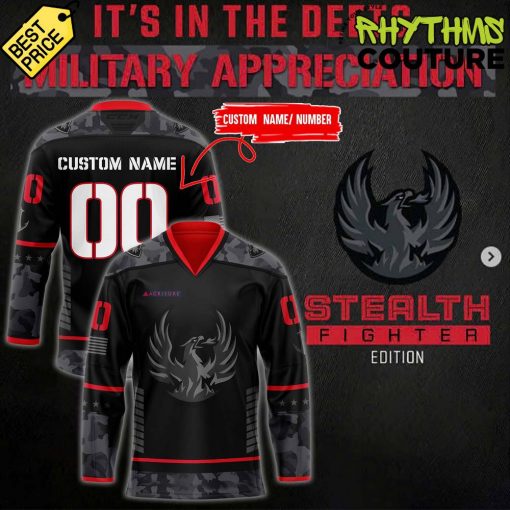 Coachella Valley Firebirds “Stealth Fighter Military” Special Hockey Jersey