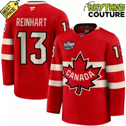 Canada 2025 4 Nations Face-Off Sam Reinhart #13 Red Premium Hockey Jersey