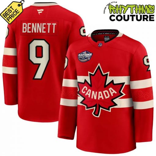 Canada 2025 4 Nations Face-Off Sam Bennett #9 Red Premium Hockey Jersey