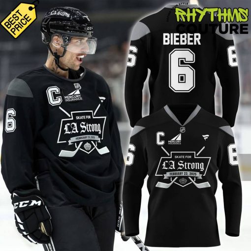 Los Angeles Kings x Justin Bieber Skate For LA Strong Special Hockey Jersey