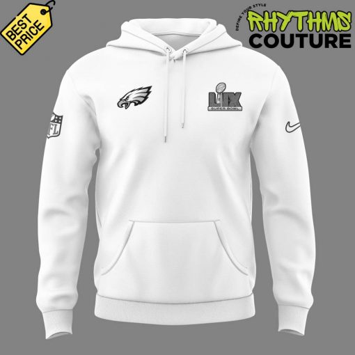 Philadelphia Eagles Super Bowl LIX White Hoodie