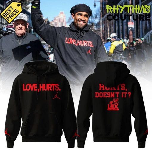 Philadelphia Eagles x Love, Hurts. 2025 Black Hoodie