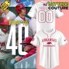 Arkansas Razorbacks “First to 40” Limited Edition White Baseball Jersey