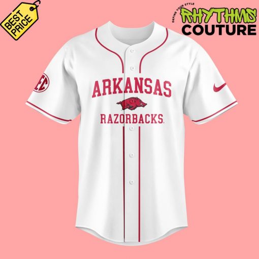 Arkansas Razorbacks “First to 40” Limited Edition White Baseball Jersey
