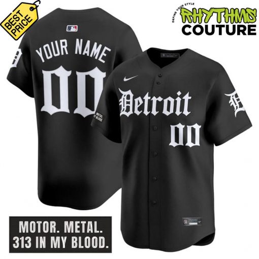 Detroit Tigers Motor Gothic Edition Personalized Baseball Jersey