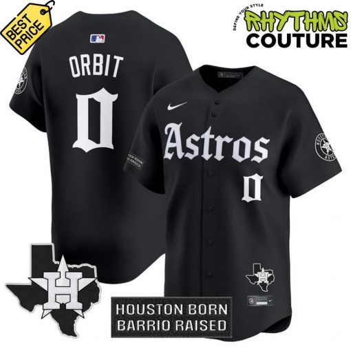 Houston Astros Gothic Edition Houston Born Barrio Raised Baseball Jersey