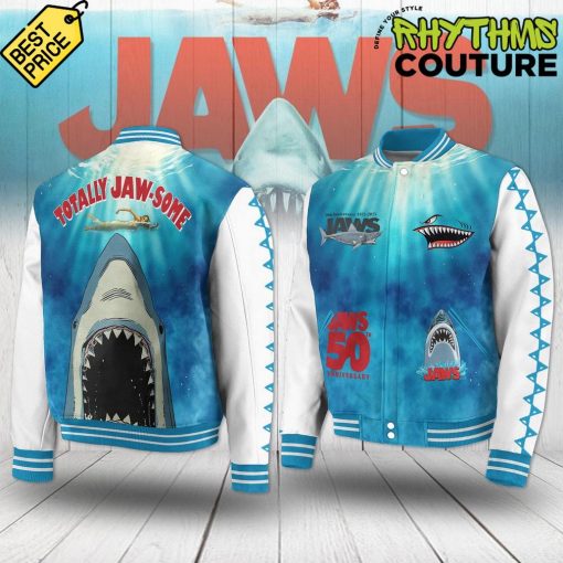 Jaws Movie Totally Jawsome Baseball Jacket