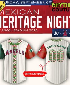 Los Angeles Angels Mexican Heritage Night 2025 Personalized Baseball Jersey