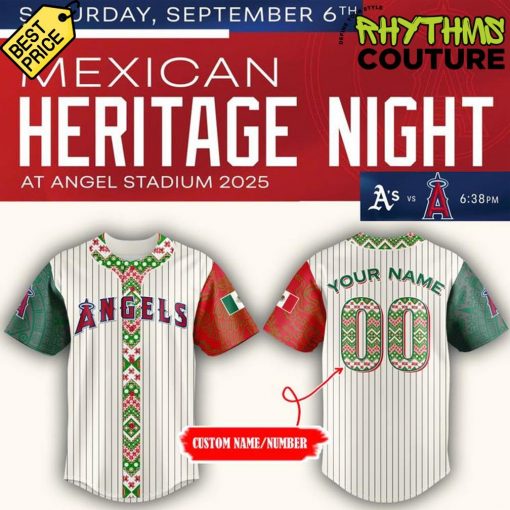 Los Angeles Angels Mexican Heritage Night 2025 Personalized Baseball Jersey