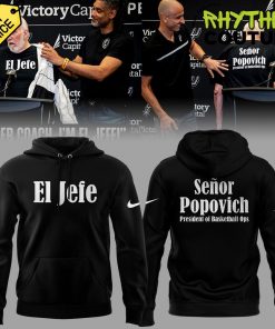 San Antonio Spurs Coach Gregg Popovich “I’m El Jefe.” Limited Edition Black Hoodie