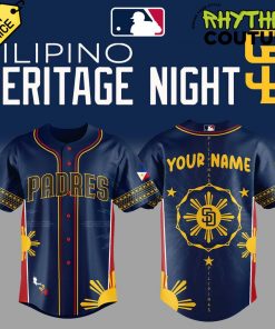 San Diego Padres Filipino Heritage Night 2025 Personalized Baseball Jersey