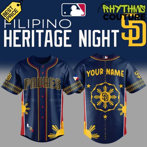 San Diego Padres Filipino Heritage Night 2025 Personalized Baseball Jersey