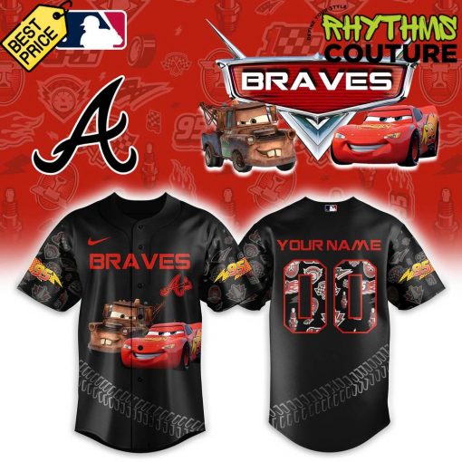 Atlanta Braves x Lightning McQueen Special Baseball Jersey