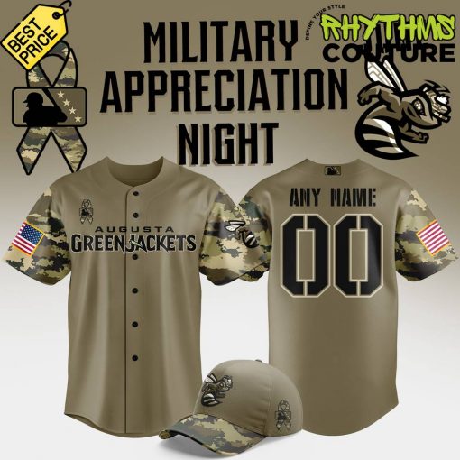 Augusta GreenJackets Military Appreciation Night 2025 Camo Baseball Jersey