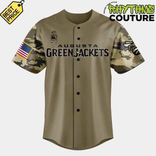 Augusta GreenJackets Military Appreciation Night 2025 Camo Baseball Jersey