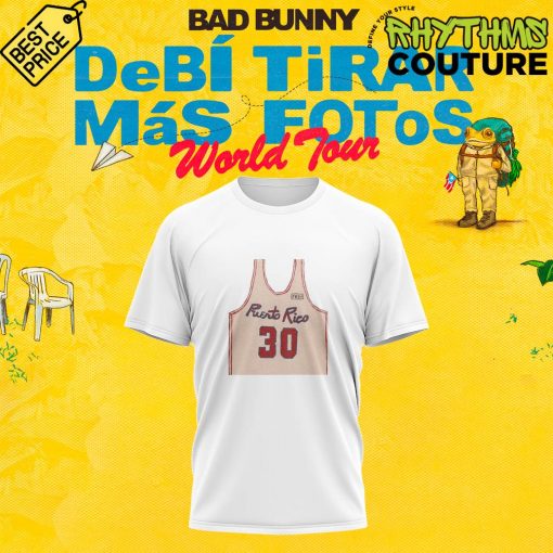 Bad Bunny DeBÍ TiRAR MáS FOToS Puerto Rico Jersey White Tee