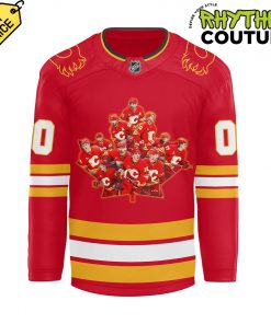 Calgary Flames 2025 Canada Day Custom Hockey Jersey