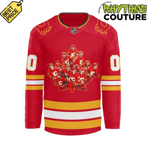 Calgary Flames 2025 Canada Day Custom Hockey Jersey