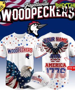 Fayetteville Woodpecker 4th of July USA Personalized Baseball Jersey