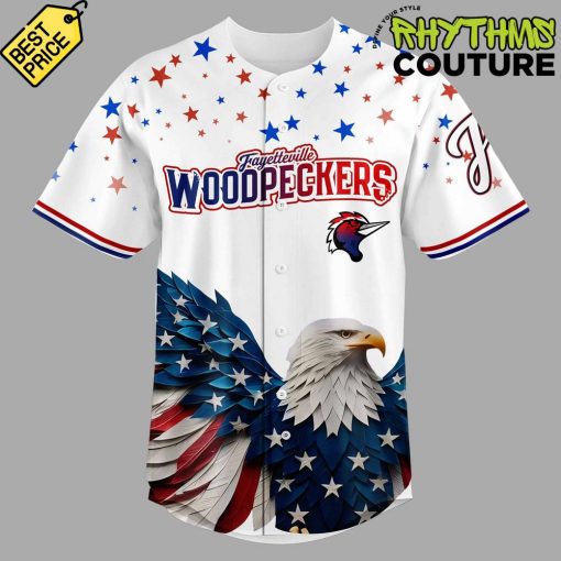 Fayetteville Woodpecker 4th of July USA Personalized Baseball Jersey